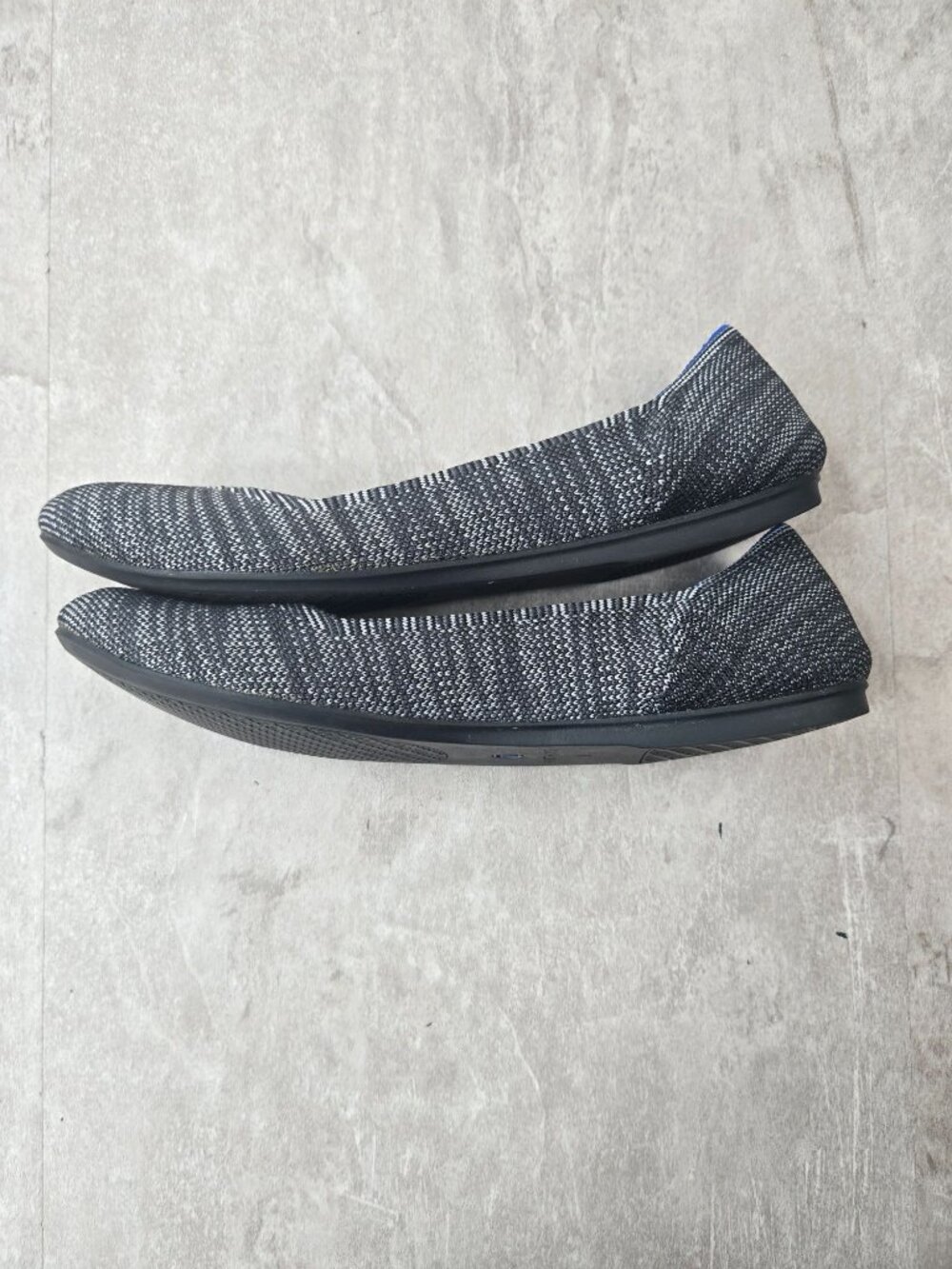 Rothy's Ballet Flat 9 Gray Stretch Knit Slip On Round Toe Comfort Ballerina Shoe - Picture 6 of 11